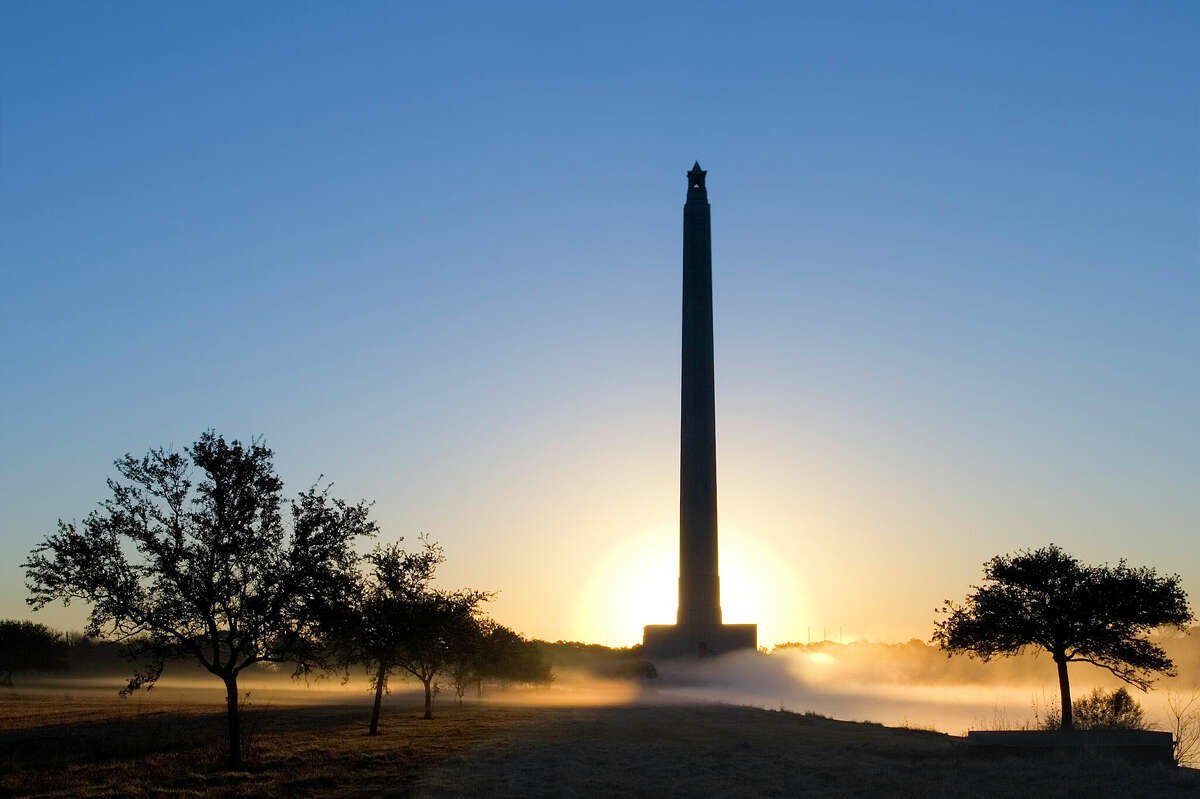 San Jacinto Monument, Deer Park, Texas, near Houston. Shot at dawn.
