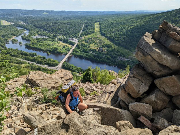 hiking on the rocks