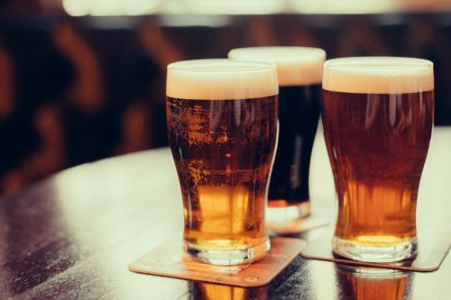 Three craft beer glasses
